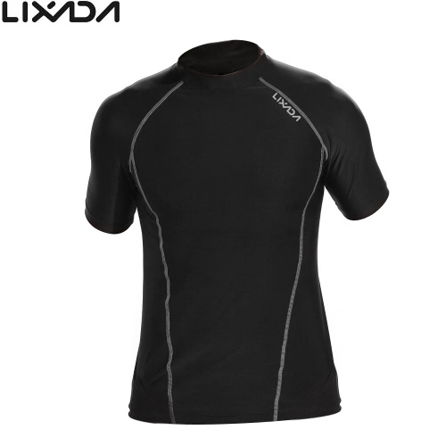 

Lixada Men Short Sleeves Quick Drying Breathable Sports T-shirt Compression Shirt for Indoor & Outdoor Workout Fitness
