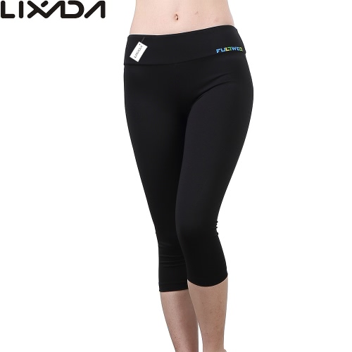 Lixada Women Tight Yoga Pants Soft Quick-dry Capri Pants Sports Leggings for Yoga Running