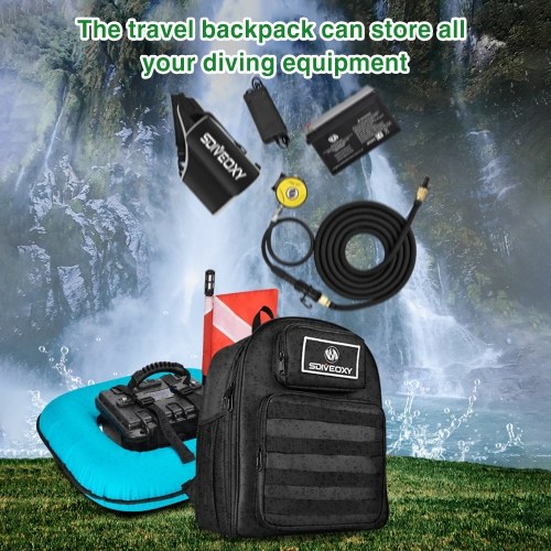 Portable Electric Diving Ventilator Rechargeable Scuba Diving Tank with Travel Backpack, Max 9M Depth 