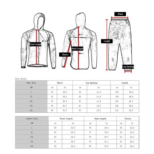 

ROCKBROS Breathable Ultra-thin Unisex Bicycle Bike Hiking MTB Raincoat Suit Jacket Outerwear Pants Outdoor Sports Wet Weather Gear