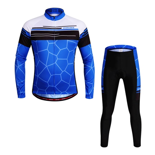 WOSAWE® Unisexe Respirabilité Cyclisme à séchage rapide Full-zip Pantalon Jersey manches longues cyclisme VTT manches longues vélos Vêtements Ensembles Complets extérieure