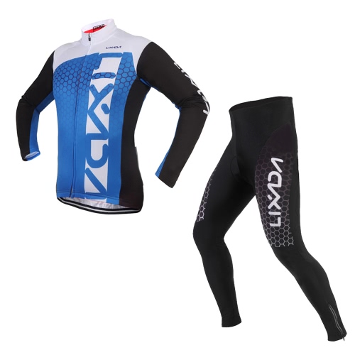 Lixada unisex respirable cómodo de manga larga pantalones acolchados pantalones de invierno de ciclo de la ropa del camino de la bici del montar a caballo de deporte