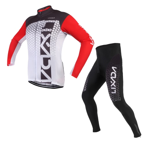 

Lixada Unisex Дышащие Удобная с длинным рукавом проложенные Брюки Зима задействуя одежда Установить дорожный велосипед езда Спортивная одежда