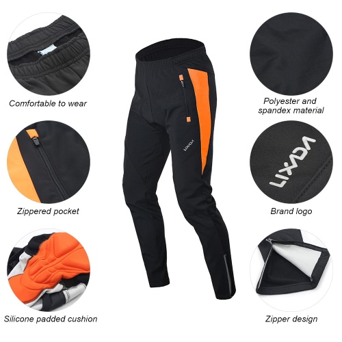

Lixada Men's Outdoor Cycling Pants Winter Thermal Breathable Comfortable Trousers with Padded Cushion Riding Sportswear