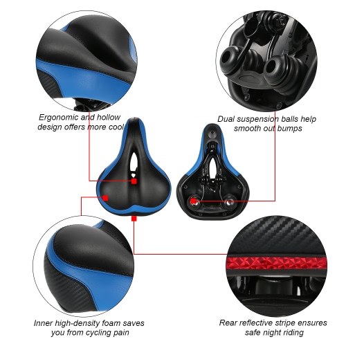 

Reflective Suspension Bike Saddle Mountain Bike Seat High-elastic Road MTB Bicycle Seat