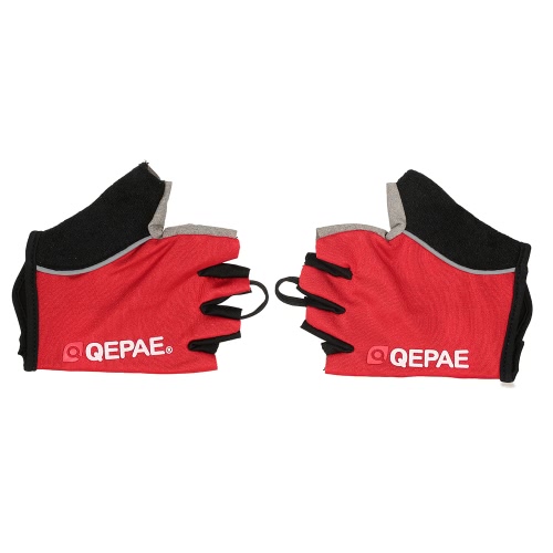 

QEPAE Biking Gloves Gel Pad Fingerless Half Finger Gloves for Safe Night Riding Cycling Hiking