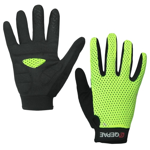 QEPAE Full Finger Gloves Sports Breathable Riding Cycling Gloves Shock Absorbent Wear-resistant