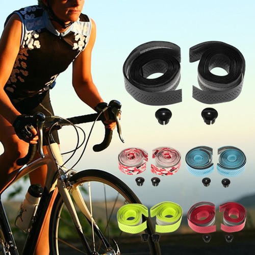 

GUB 2pcs моющийся дышащий велосипед Велоспорт Handlebar Бар Wrap ленты Украшение Влажные PU с торцевыми крышками Вилки Безопасные