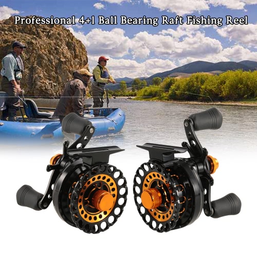 

​4+1 BB Ball Bearing 2.8:1 Gear Ratio Raft Fishing Reel Fly Reel Wheel Right/Left Hand Ice Fishing Reel Smooth Release Star Drag Fishing Tackles with Storage Pouch