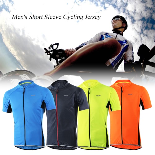

Arsuxeo Men's Short Sleeve Cycling Jersey Breathable Shirt Sportswear Quick Dry Short Sleeve MTB Bike Cycling Shirt