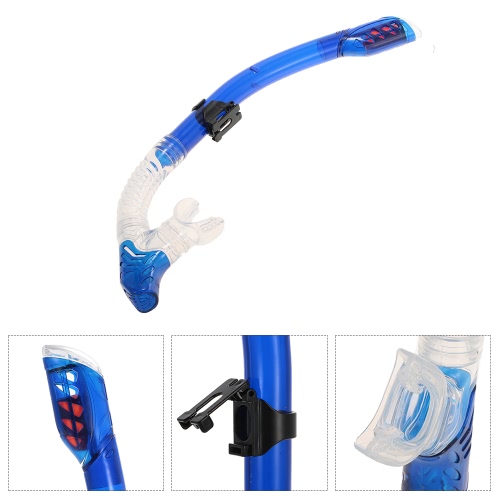 

​Anti-breakage Flexible Swimming Dry Snorkel Diving Spearfishing Scuba Snorkel Breathing Tube Silicone Mouthpiece One-way Purge Valve