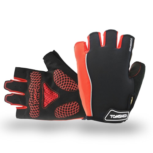 TOMSHOO Radsport-Handschuhe Herren-Outdoor-Sport-Mountainbike-Fahrrad Halbfinger-Radhandschuhe Anti-Rutsch-Gel-Pad Breathable Biking Reithandschuhe