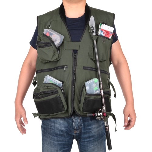 

Летние мужчины Многофункциональная быстрая сушка Mesh Fishing Vest Jacket Loose Multi-Pocket Outdoor Photography Angler Waist Coat
