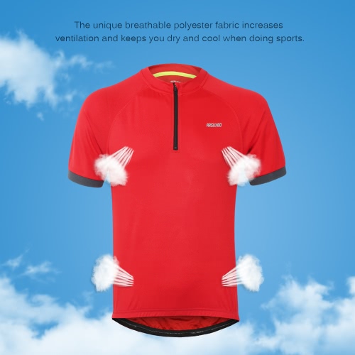 

Arsuxeo Men Running T-Shirt Quick Dry Breathable Sports Shirt Outdoor Short Sleeve Sportswear Cycling Jersey