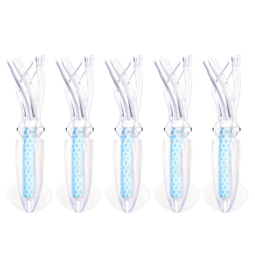 Lixada 5PCS Big Squid Cebos Pesca artificial suave señuelos Saltwater Octopus falda Luminous cebo Deep Sea Fishing Lure