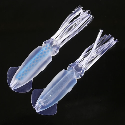 

Lixada 5PCS Big Squid Baits Artificial Soft Fishing Lures Saltwater Octopus Skirt Luminous Bait Deep Sea Fishing Lure