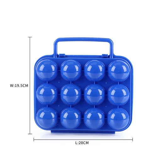 

Outdoor Camping Hiking Picnic Plastic Folding 6 Eggs Carrier Holder Container Keeper Storage Box Case with Handle Blue