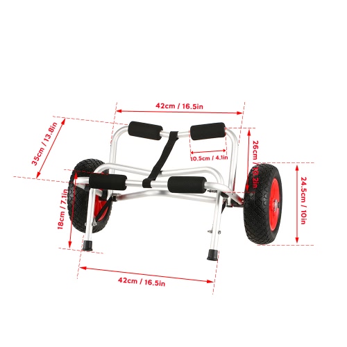 

Portable Lightweight Foldable Boat Kayak Carrier Canoe Dolly Tote Trolley Transport Trailer Cart Removable Wheels