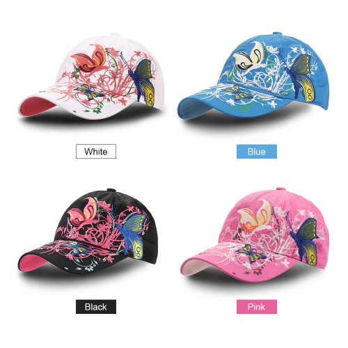 

Casual Baseball Hat Cap Butterflies Flowers Embroidery Caps Hats Fashion for Women