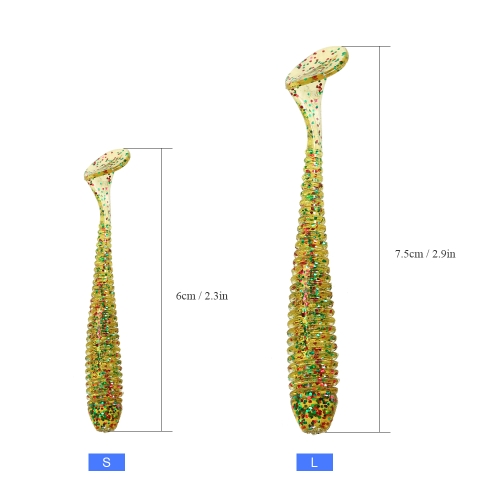 

Lixada 10PCS Fishing Lures Ribbed Body Worms Grubs Baits Maggots Soft Panfish Lure Soft Lure Baits