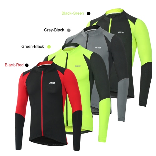 

Arsuxeo Outdoor Sports Men's Cycling Jersey Bike Bicycle Long Sleeve Slim Fit Compression MTB Clothing Shirt Jersey
