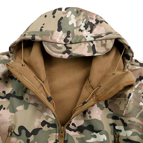 

Men's Windproof Fleece Jacket Winter Warm Coat Outdoor Sport Hooded Ski Jacket Coat