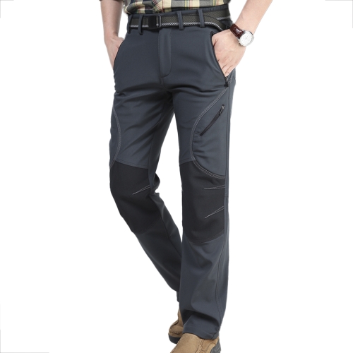 Hommes Pantalon doublé en molleton coupe-vent hydrofuge Pantalon Sport extérieur Escalade Camping Randonnée Pantalon de montagne 5 poches zippées