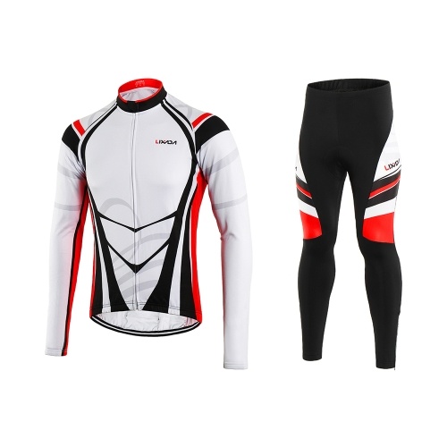 Lixada Men's Winter Thermal Fleece Cycling Clothing Set Long Sleeve Windproof Cycling Jersey