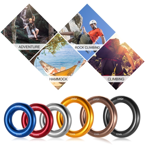 

Lixada Outdoor Rappel Ring 22KN Rock Mountain Climbing O-ring Adventure Tree Climbing Hammock O-Ring Equipment