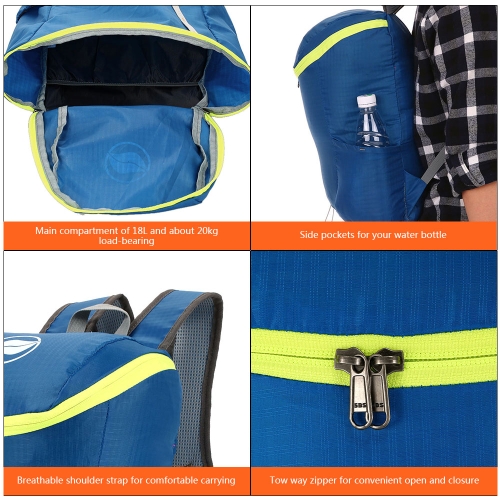 

18L Portable Backpack Shoulder Backpack Bag Pouch Pockets Outdoor Sports Camping Hiking Traveling Training