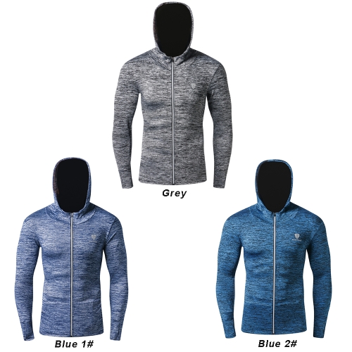 

Autumn Winter Male Fitness Coat Long Sleeve Men Quick Drying Clothing Outdoor Sports Basketball Running Training Hoodie with Zipper