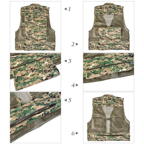 

Summer Multifunctional Quick-Drying Mesh Fishing Vest Jacket Multi-Pocket Outdoor Photography Angler Coat