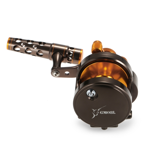 

Aluminum CNC Machined 2-Speed Fishing Reel Lever Drag Big Game Trolling Reel Sea Boat Jigging Reel