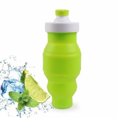 

530ml Foldable Silicone Water Bottle 18OZ Folding Cup Collapsible Portable Kettle Reusable and Insulated for Hot and Cold Beverage