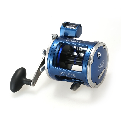 12 Ball Bearings Fishing Trolling Reel with Line Counter Alarm Bell Drum Reel