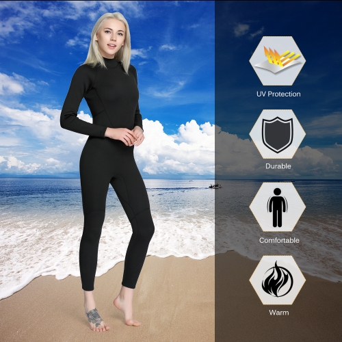 Women's 2mm Back Zip Full Body Wetsuit