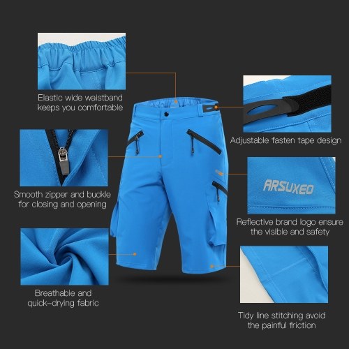 

ARSUXEO Baggy Men’s Cycling Shorts Bike Bicycle Shorts Sports Pants