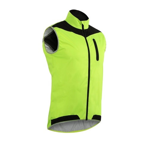 

ARSUXEO Мужская без рукавов Велоспорт Джерси Полная молния Breathable Running Tops