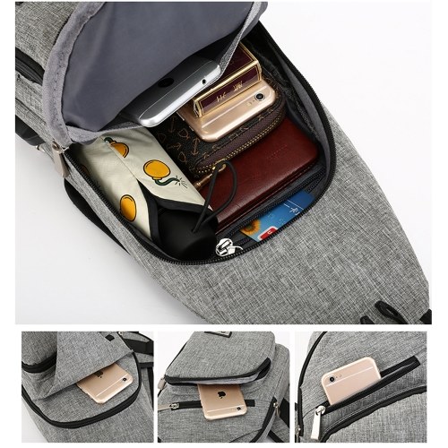 Portable Men's Chest Bag Outside Leisure Travel Cycling Multi-functional Couples Small Bags with USB Port