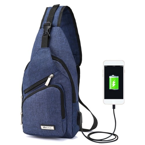 

Portable Men's Chest Bag Outside Leisure Travel Cycling Multi-functional Couples Small Bags with USB Port