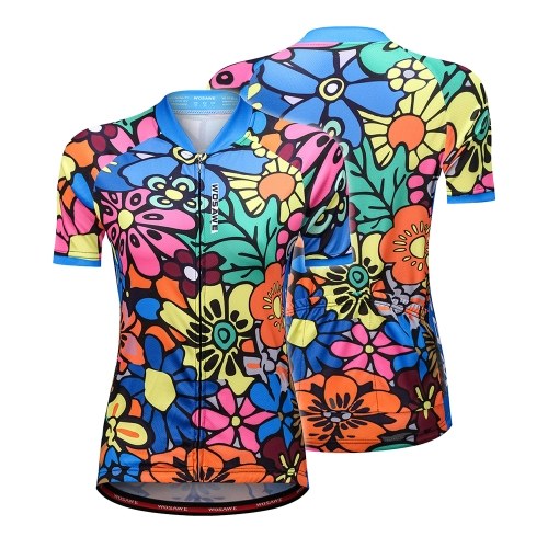 Jersey de ciclismo de manga corta para mujeres con estampado de flores de secado rápido de verano MTB Bike Shirt Riding Clothing