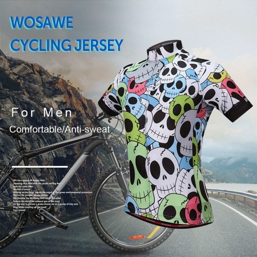 

Men's Summer Cycling Jersey Breathable Short Sleeve Full Zip Bike Shirt