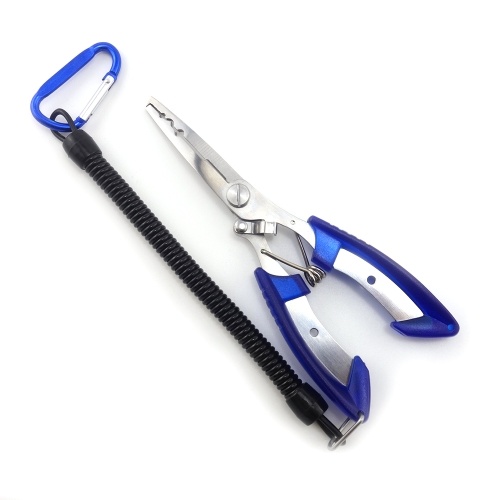 

Multi-Functional Lightweight Aluminum Fishing Pliers Hook Remover Tool with Safety Coiled Lanyard