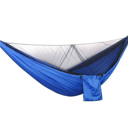 290 x 140cm Outdoor Hammock Swing with Integrated Mosquito Curtain Bugs Net Extension