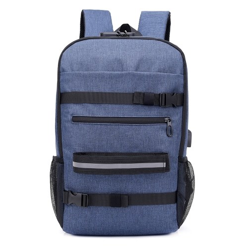 

Anti-theft Skateboard Backpack with Lock and USB Port