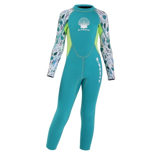 

Girls Wetsuit Long Sleeve Diving Swimsuit with Back Zipper Quick Dry One Piece Surf Suit for Water Sports
