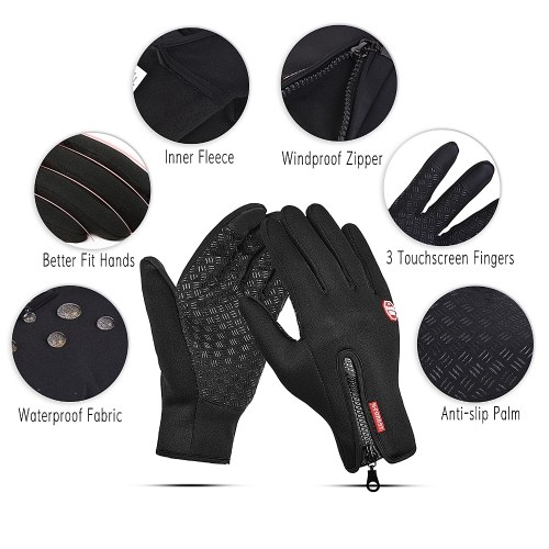 

Cycling Gloves Touchscreen Waterproof Fleece Thermal Sports Gloves for Hiking Skiing