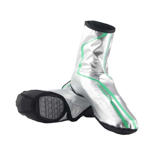 1 Pair Waterproof Windproof Cycling Shoe-covers Full Reflective Winter Road Bike Overshoes for Cycling Back Zipper