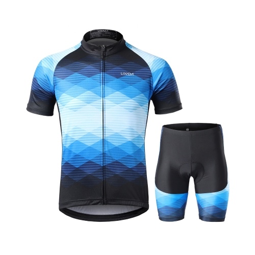 

Lixada Men Cycling Jersey Breathable Short Sleeve Bike Shirt and Padded Shorts MTB Bicycle Clothing Suit