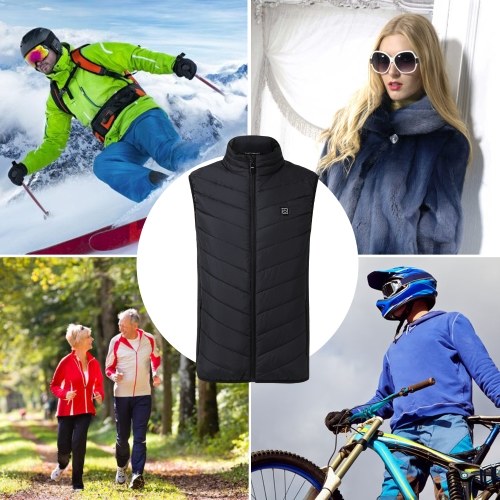 

Outdoor USB Heating Coat Vest Winter Flexible Electric Thermal Clothing Stand-up Collar Fishing Hiking Warm Clothes